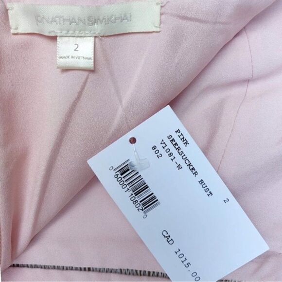 *NWT* JONATHAN SIMKHAI Seersucker Bustier Mini Dress - Picture 3 of 10